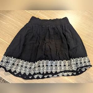 Old Navy A-Line mini skirt. Black with white design. Size small